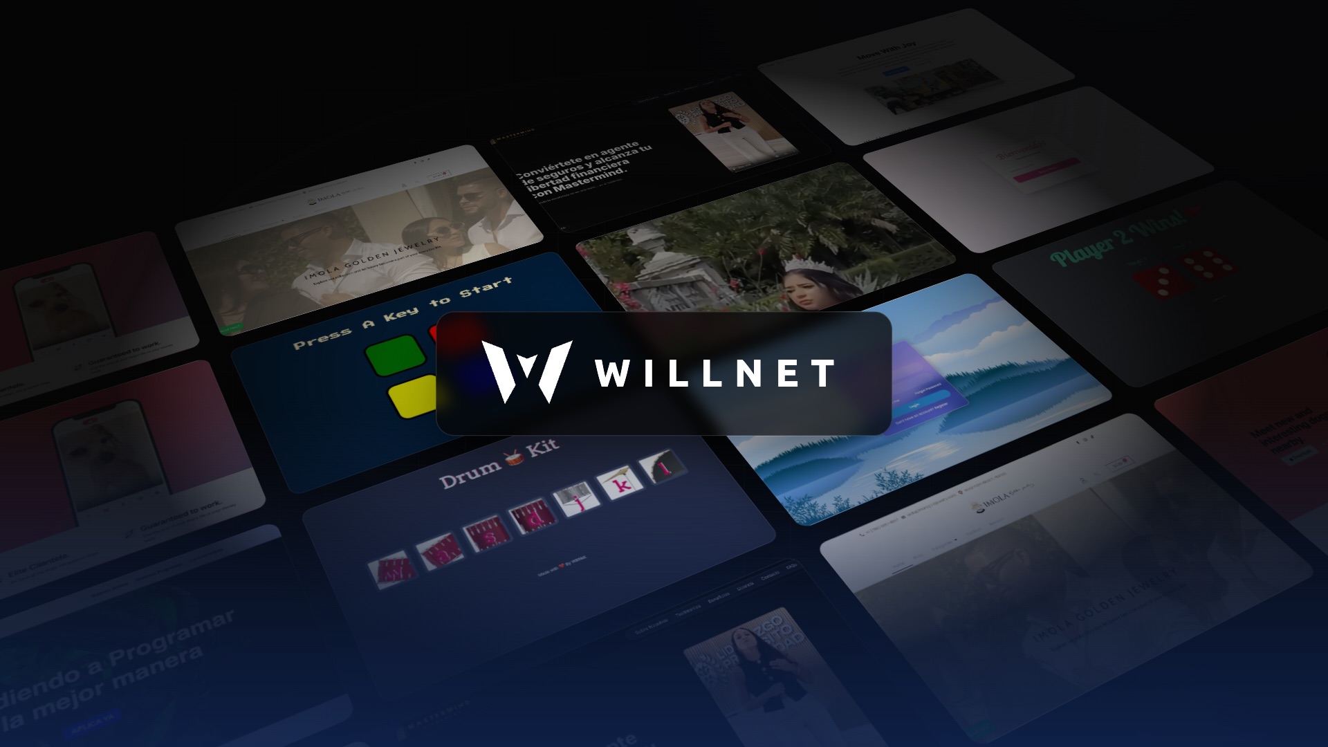 Collage of websites and projects built by WillNet