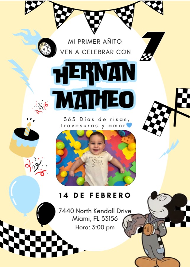 First birthday invitation