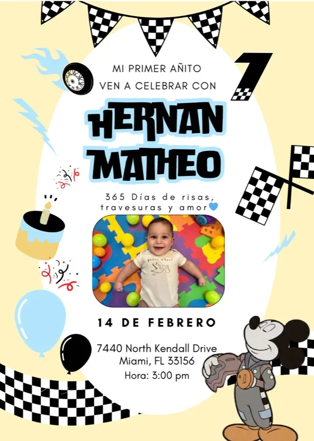 First birthday invitation — Digital invitation
